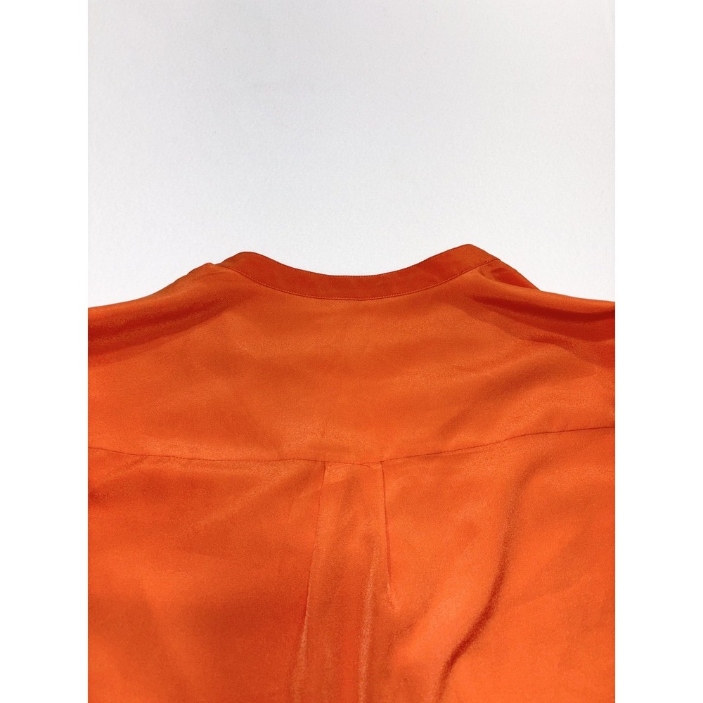 MICHAEL Michael Kors Blouse Womens Large Orange V Neck Zip Pocket Tunic Top - Picture 15 of 16
